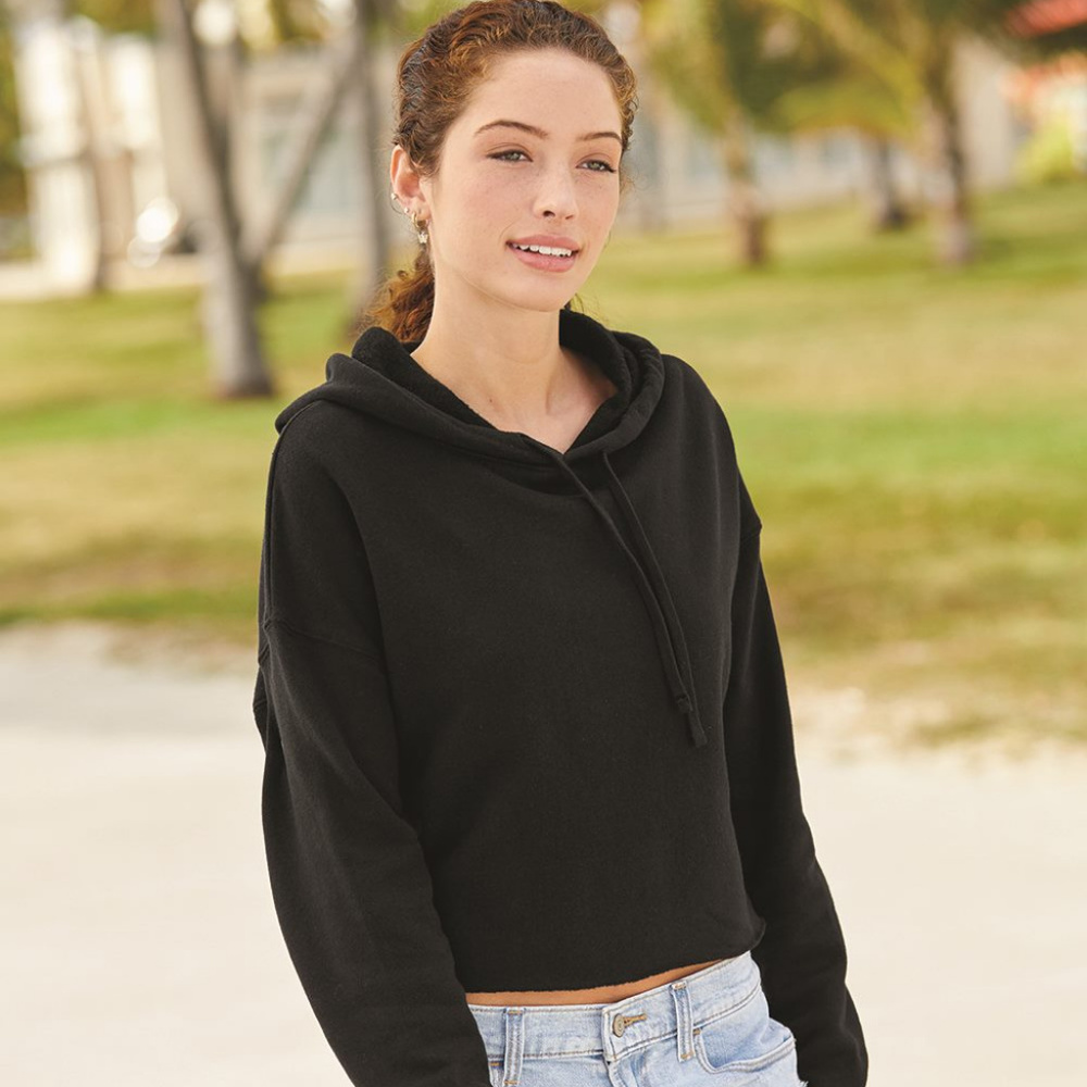 Lightweight Cropped Hooded Sweatshirt